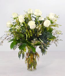 Luxury White Roses in Vase