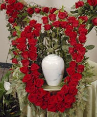 Classic Roses Memorial Urn Arrangement