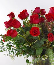 60 Luxurious Valentine Roses in Vase
