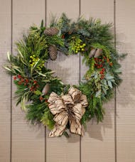 Fresh Evergreen Wreath - Woodland Ribbon