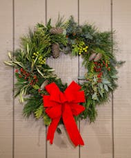 Fresh Evergreen Wreath - Holiday Ribbon
